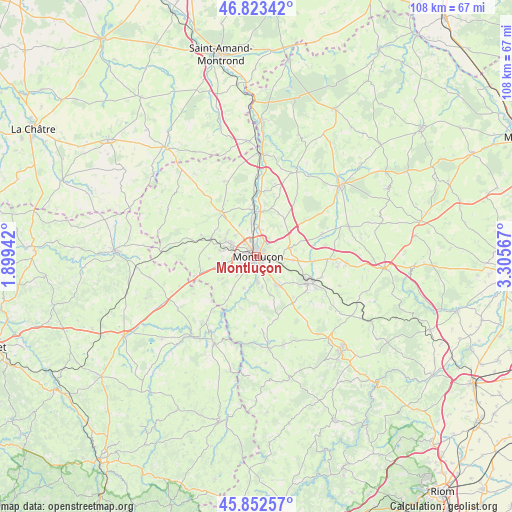 Montluçon on map