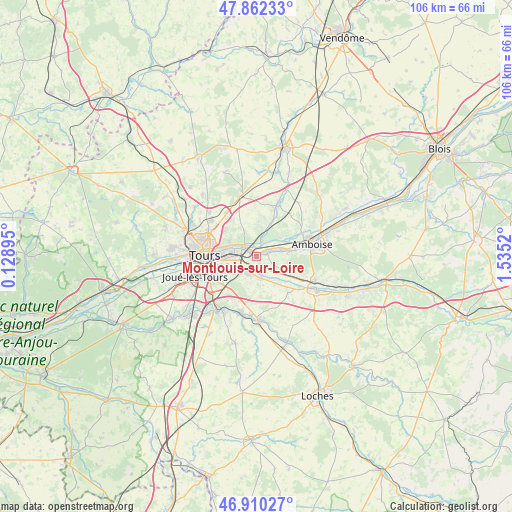 Montlouis-sur-Loire on map