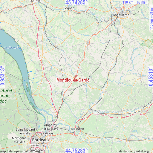 Montlieu-la-Garde on map