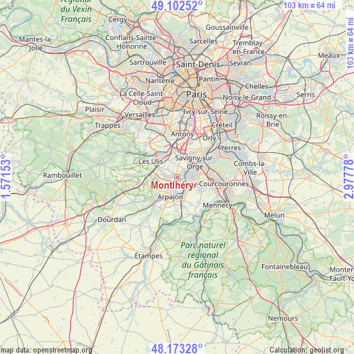 Montlhéry on map