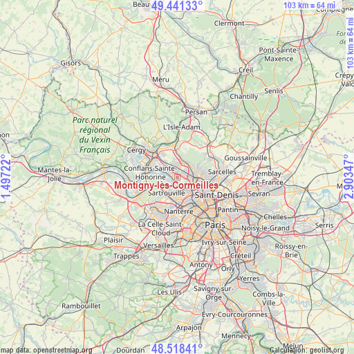 Montigny-lès-Cormeilles on map