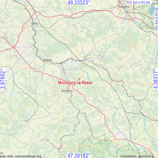 Montigny-la-Resle on map