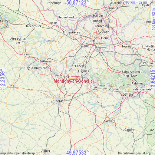 Montigny-en-Gohelle on map