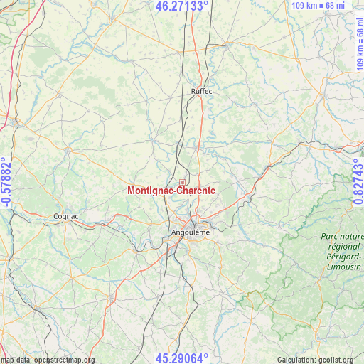 Montignac-Charente on map