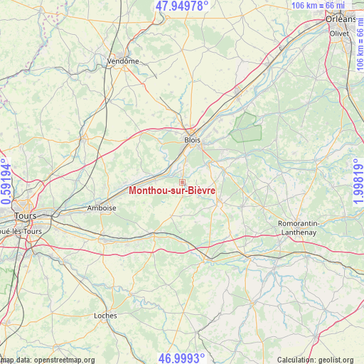 Monthou-sur-Bièvre on map