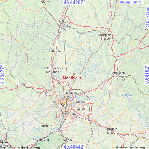 Monthieux on map