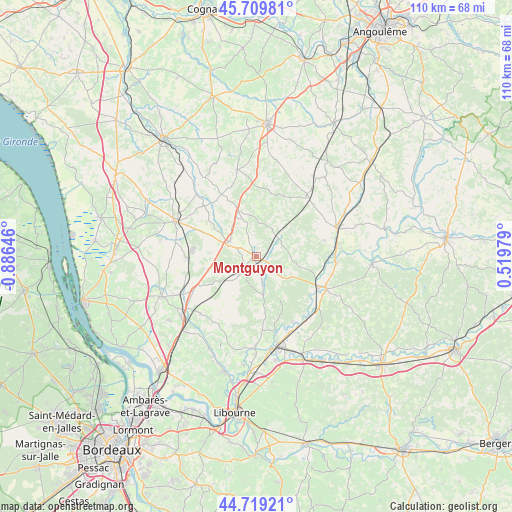 Montguyon on map