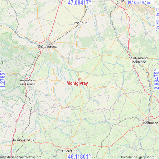 Montgivray on map