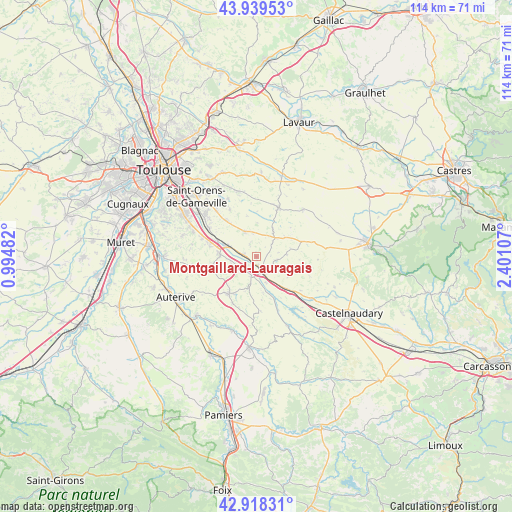 Montgaillard-Lauragais on map