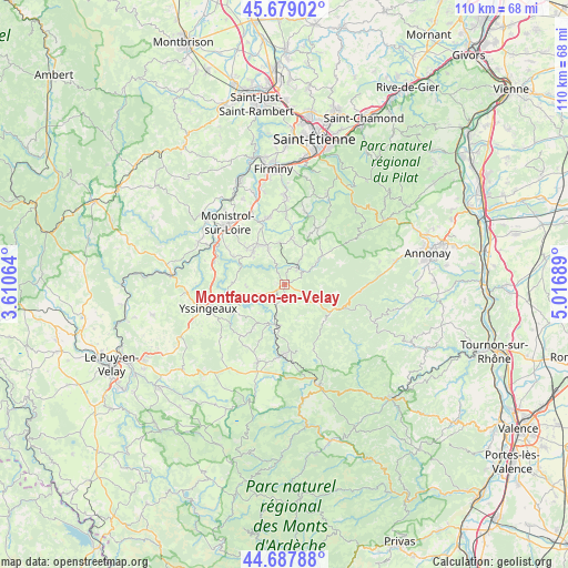 Montfaucon-en-Velay on map