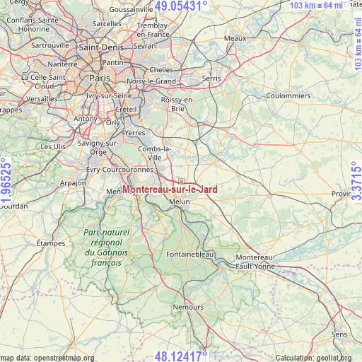 Montereau-sur-le-Jard on map