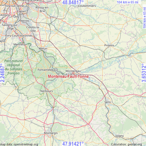 Montereau-Fault-Yonne on map
