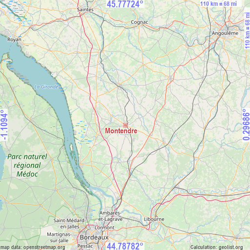 Montendre on map