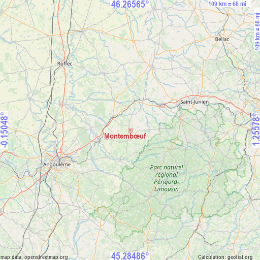 Montembœuf on map