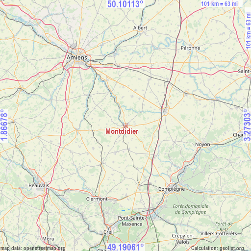 Montdidier on map