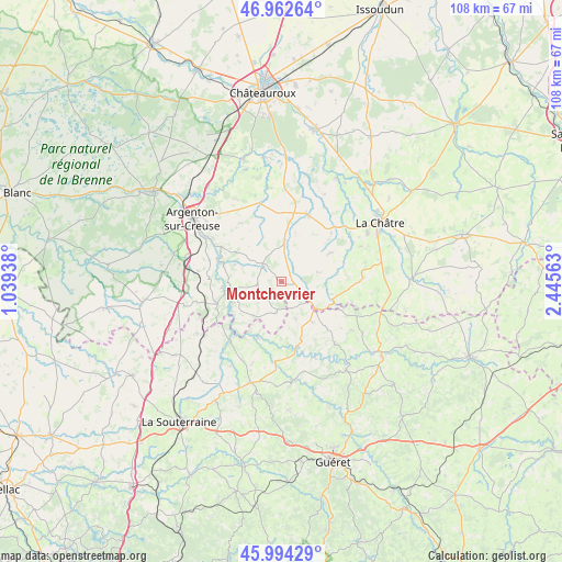 Montchevrier on map