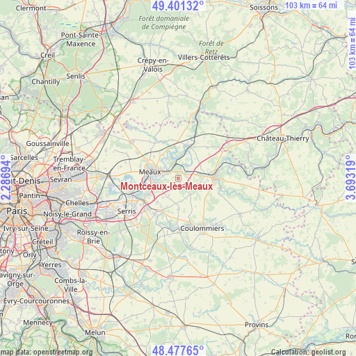 Montceaux-lès-Meaux on map