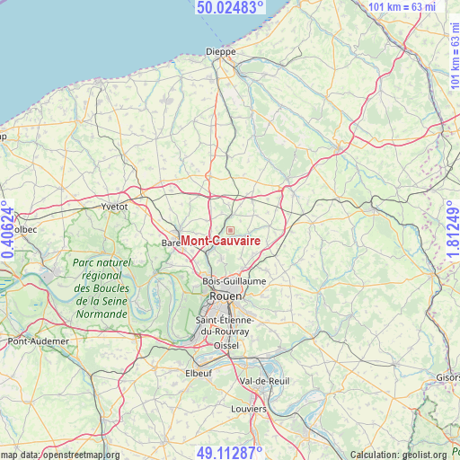 Mont-Cauvaire on map