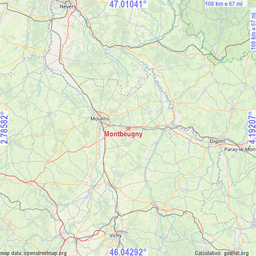 Montbeugny on map