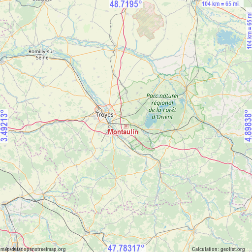 Montaulin on map