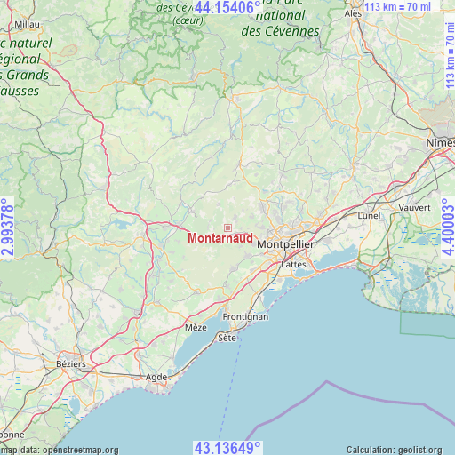 Montarnaud on map