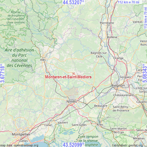 Montaren-et-Saint-Médiers on map