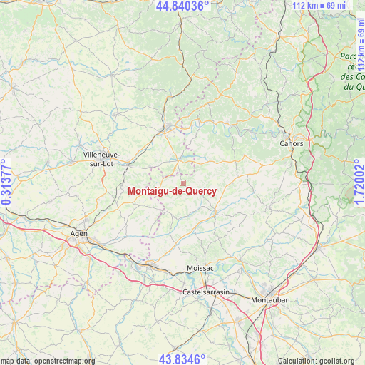 Montaigu-de-Quercy on map