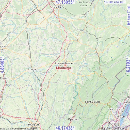 Montaigu on map