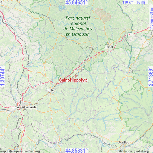 Saint-Hippolyte on map