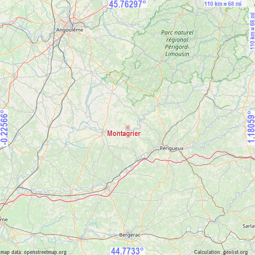 Montagrier on map