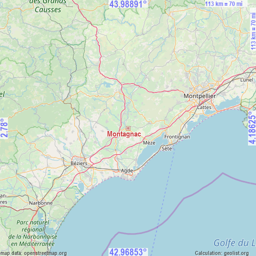 Montagnac on map