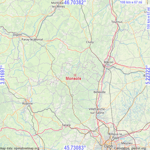 Monsols on map