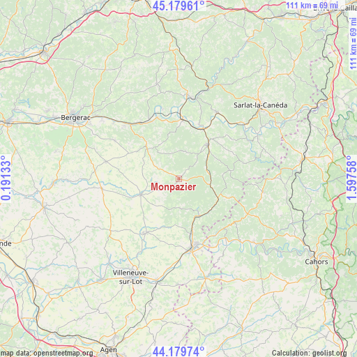 Monpazier on map