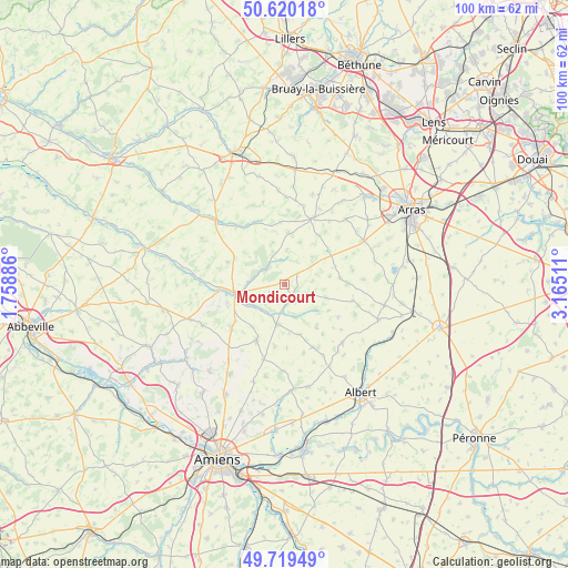 Mondicourt on map