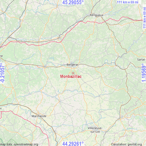 Monbazillac on map