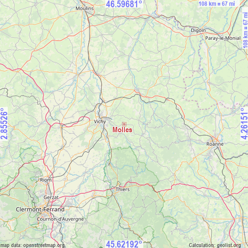 Molles on map