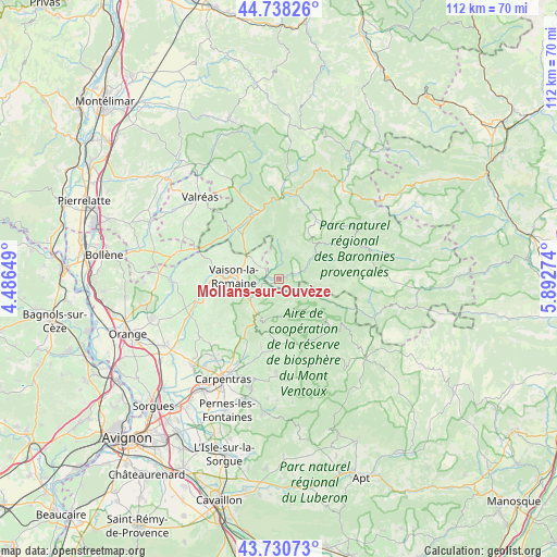 Mollans-sur-Ouvèze on map