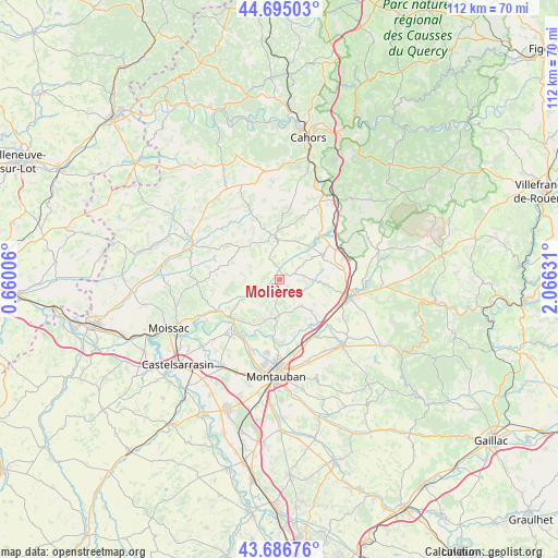 Molières on map