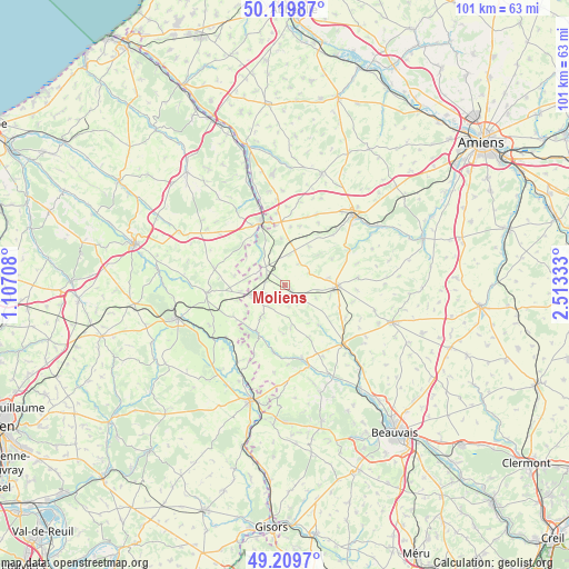 Moliens on map