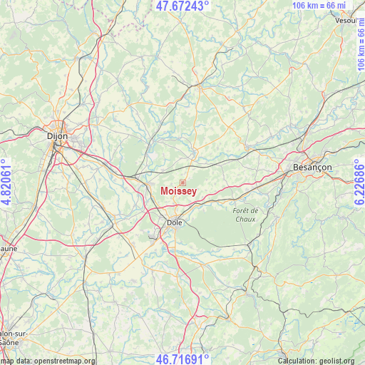 Moissey on map