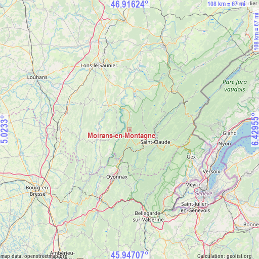 Moirans-en-Montagne on map