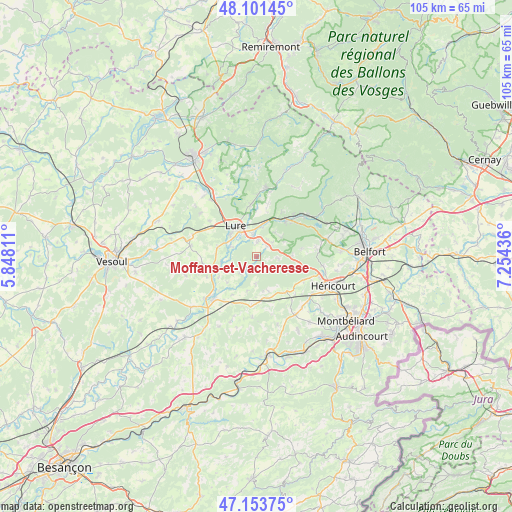 Moffans-et-Vacheresse on map