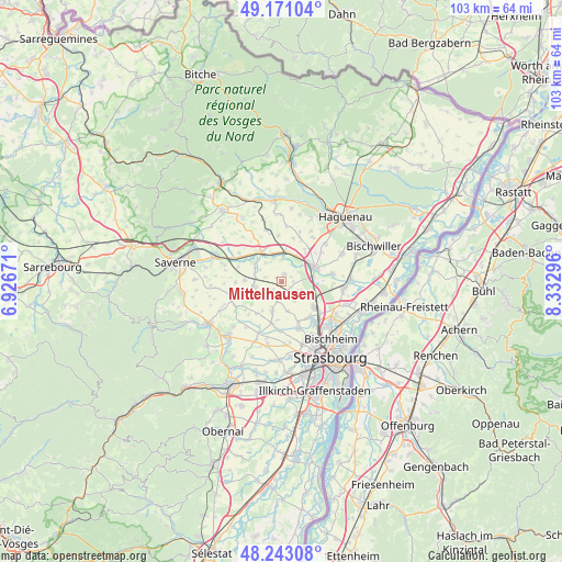 Mittelhausen on map