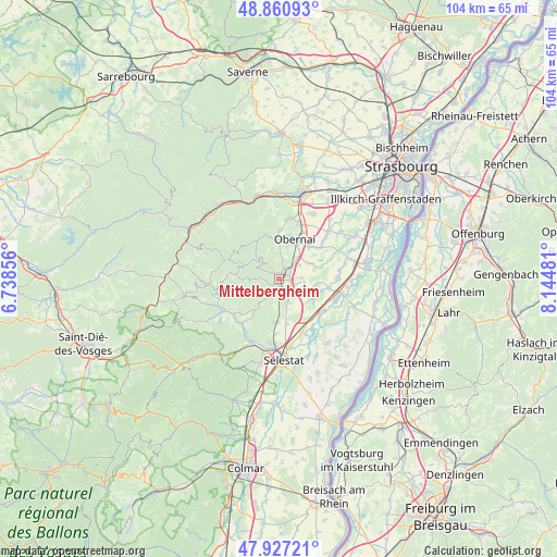 Mittelbergheim on map