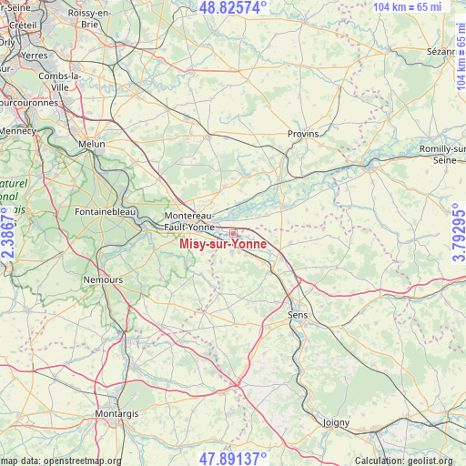 Misy-sur-Yonne on map