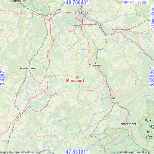 Mirecourt on map