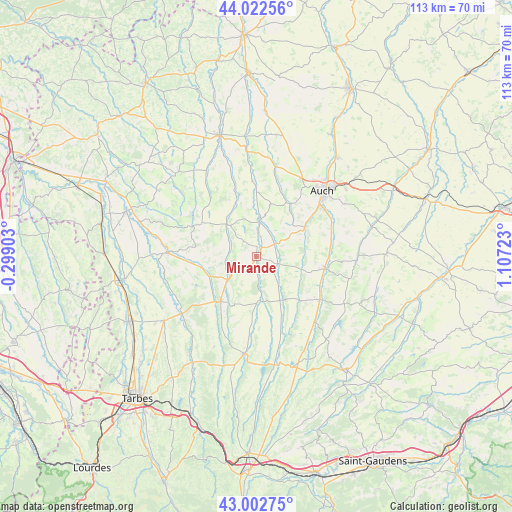 Mirande on map