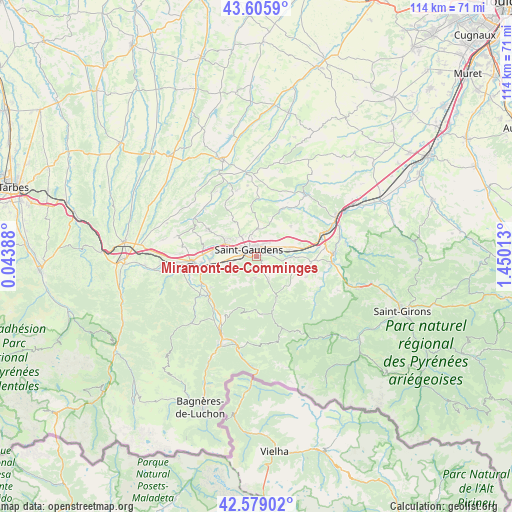 Miramont-de-Comminges on map