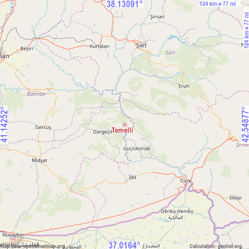 Temelli on map