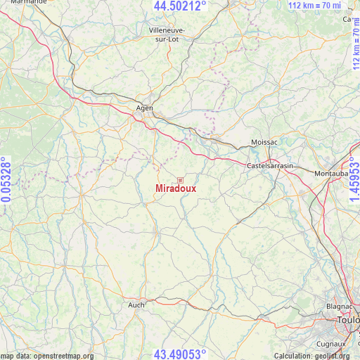 Miradoux on map